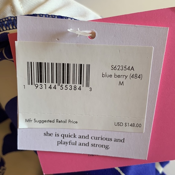 Kate Spade Zigzag Floral Bow-strap V-neck One-piece - Picture 11 of 13